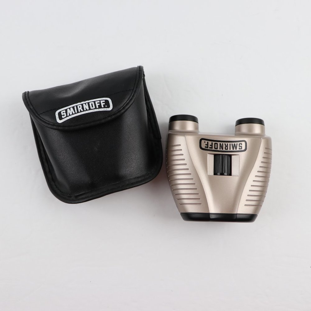 Smirnoff Vodka Collectible RARE Gold Binoculars with Case